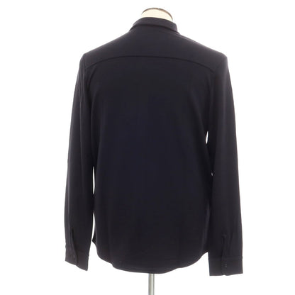 【新品】マジェスティック フィラチュール オム MAJESTIC FILATURES HOMME ストレッチレーヨン 裏起毛 カジュアルシャツ ネイビー【サイズL】【 状態ランクN 】【 メンズ 】 [EPD]