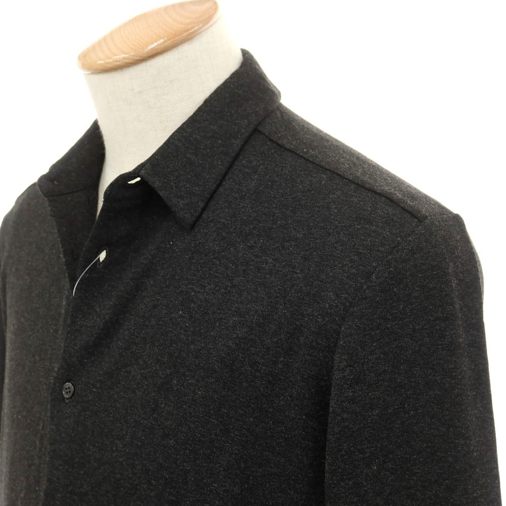 【新品】マジェスティック フィラチュール オム MAJESTIC FILATURES HOMME ストレッチレーヨン 裏起毛 カジュアルシャツ ダークグレー【サイズS】【 状態ランクN 】【 メンズ 】 [EPD]