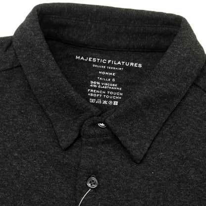 【新品】マジェスティック フィラチュール オム MAJESTIC FILATURES HOMME ストレッチレーヨン 裏起毛 カジュアルシャツ ダークグレー【サイズS】【 状態ランクN 】【 メンズ 】 [EPD]