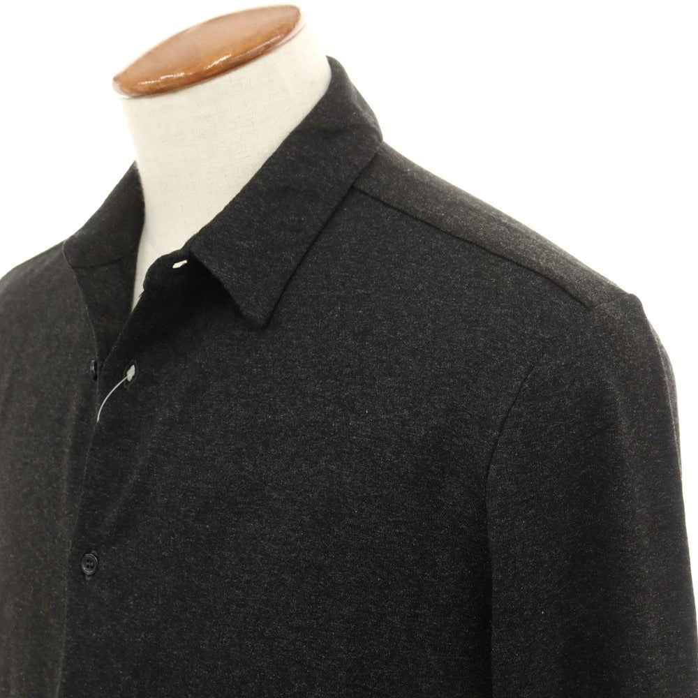 【新品】マジェスティック フィラチュール オム MAJESTIC FILATURES HOMME ストレッチレーヨン 裏起毛 カジュアルシャツ ダークグレー【サイズM】【 状態ランクN 】【 メンズ 】 [EPD]