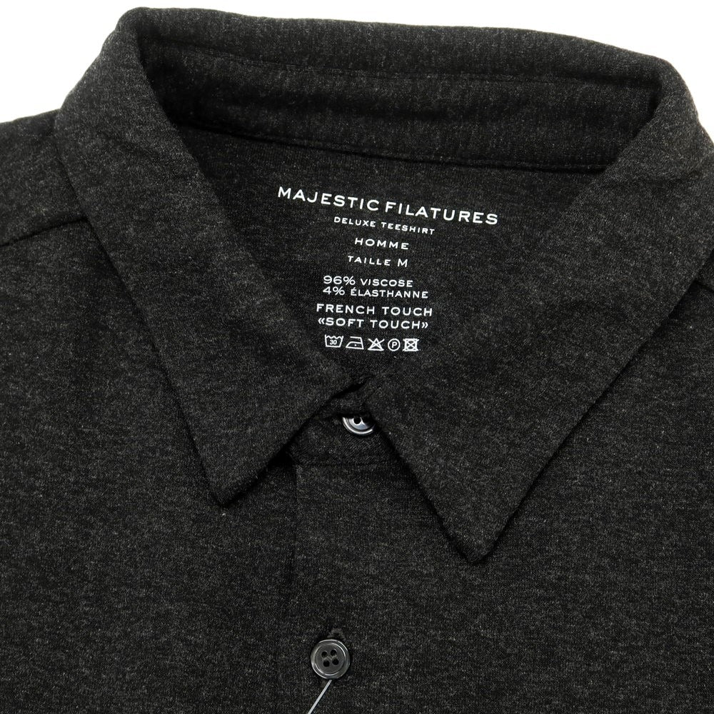 【新品】マジェスティック フィラチュール オム MAJESTIC FILATURES HOMME ストレッチレーヨン 裏起毛 カジュアルシャツ ダークグレー【サイズM】【 状態ランクN 】【 メンズ 】 [EPD]