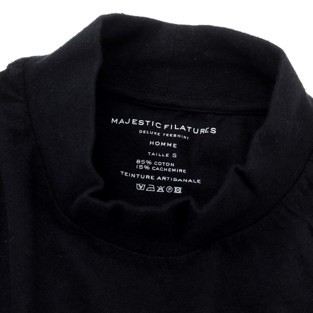 【新品】マジェスティック フィラチュール オム MAJESTIC FILATURES HOMME コットンカシミヤ ハイネック 長袖Ｔシャツ ブラック【サイズS】【BLK】【S/S/A/W】【状態ランクN】【メンズ】