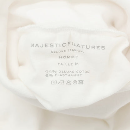 【新品】マジェスティック フィラチュール オム MAJESTIC FILATURES HOMME コットン タートルネック 長袖Ｔシャツ ホワイト【サイズM】【WHT】【S/S/A/W】【状態ランクN】【メンズ】