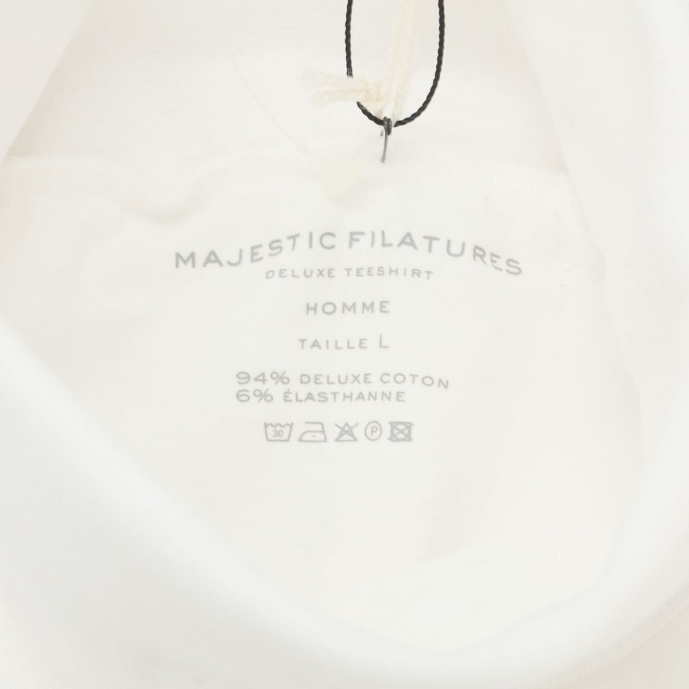 【新品】マジェスティック フィラチュール オム MAJESTIC FILATURES HOMME コットン タートルネック 長袖Ｔシャツ ホワイト【サイズL】【WHT】【S/S/A/W】【状態ランクN】【メンズ】