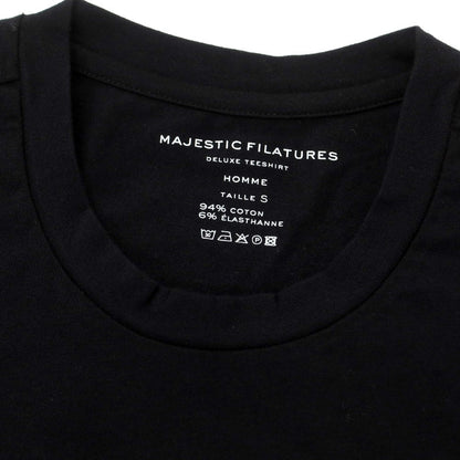 【新品】マジェスティック フィラチュール オム MAJESTIC FILATURES HOMME コットン クルーネック 長袖Ｔシャツ ブラック【サイズS】【BLK】【S/S/A/W】【状態ランクN】【メンズ】