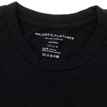 【新品】マジェスティック フィラチュール オム MAJESTIC FILATURES HOMME コットン クルーネック 長袖Ｔシャツ ブラック【サイズM】【BLK】【S/S/A/W】【状態ランクN】【メンズ】