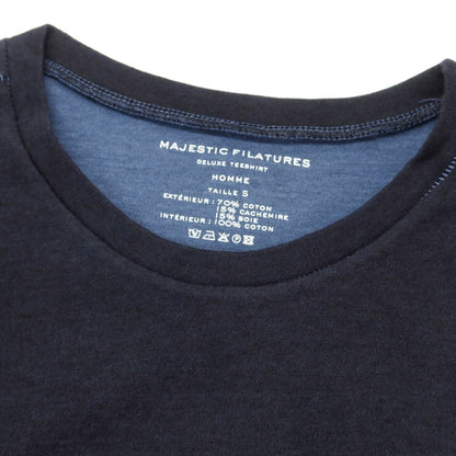 【新品アウトレット】マジェスティック フィラチュール オム MAJESTIC FILATURES HOMME コットンカシミヤシルク 長袖Ｔシャツ ネイビー【サイズS】【NVY】【S/S/A/W】【状態ランクN-】【メンズ】