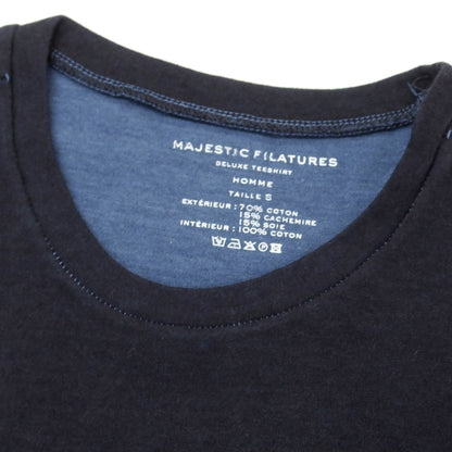 【新品】マジェスティック フィラチュール オム MAJESTIC FILATURES HOMME コットンカシミヤシルク 長袖Ｔシャツ ネイビー【サイズS】【NVY】【S/S/A/W】【状態ランクN】【メンズ】