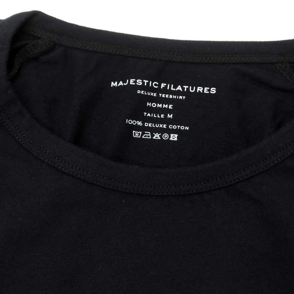 【新品】マジェスティック フィラチュール オム MAJESTIC FILATURES HOMME コットン ラグラン 長袖Ｔシャツ ブラック【サイズM】【BLK】【S/S/A/W】【状態ランクN】【メンズ】