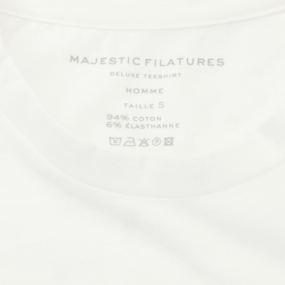 【新品アウトレット】マジェスティック フィラチュール オム MAJESTIC FILATURES HOMME コットン クルーネック 長袖Ｔシャツ ホワイト【サイズS】【WHT】【S/S/A/W】【状態ランクN-】【メンズ】