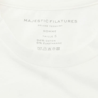 【新品アウトレット】マジェスティック フィラチュール オム MAJESTIC FILATURES HOMME コットン クルーネック 長袖Ｔシャツ ホワイト【サイズS】【WHT】【S/S/A/W】【状態ランクN-】【メンズ】