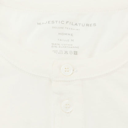 【新品】マジェスティック フィラチュール オム MAJESTIC FILATURES HOMME コットン ヘンリーネック 長袖Ｔシャツ ホワイト【サイズM】【WHT】【S/S/A/W】【状態ランクN】【メンズ】