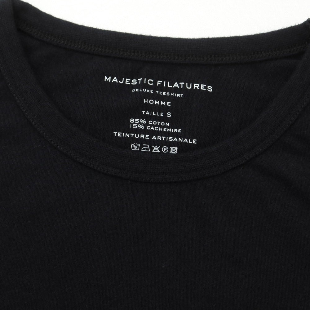 【新品】マジェスティック フィラチュール オム MAJESTIC FILATURES HOMME コットンカシミヤ 長袖Ｔシャツ ブラック【 S 】【 状態ランクN 】【 メンズ 】