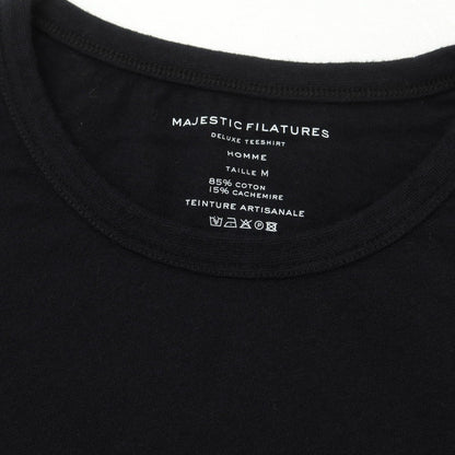 【新品アウトレット】マジェスティック フィラチュール オム MAJESTIC FILATURES HOMME コットンカシミヤ 長袖Ｔシャツ ブラック【サイズM】【BLK】【S/S/A/W】【状態ランクN-】【メンズ】