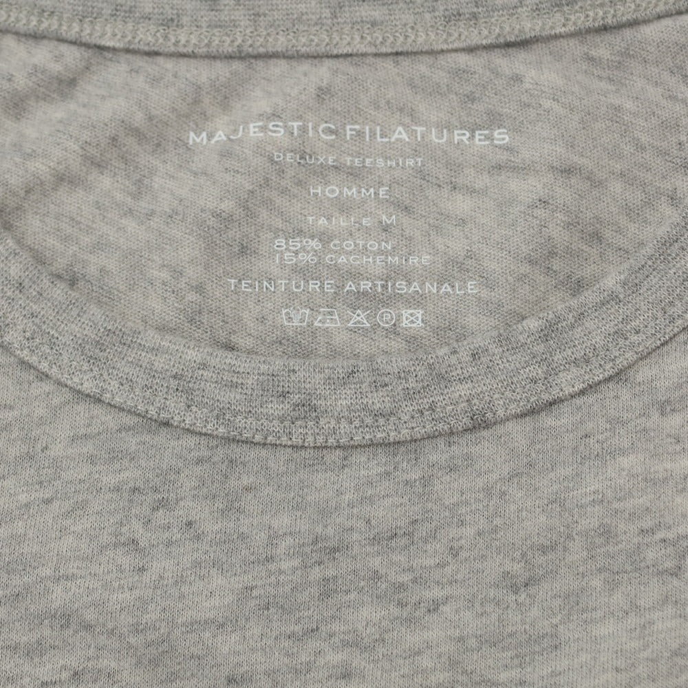 【新品】マジェスティック フィラチュール オム MAJESTIC FILATURES HOMME コットンカシミヤ 長袖Ｔシャツ グレー【サイズM】【GRY】【S/S/A/W】【状態ランクN】【メンズ】