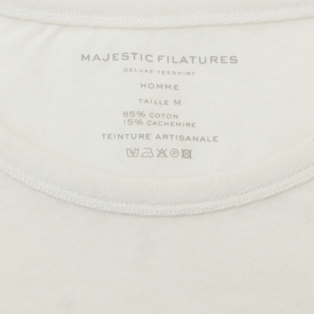 【新品】マジェスティック フィラチュール オム MAJESTIC FILATURES HOMME コットンカシミヤ 長袖Ｔシャツ オフホワイト【サイズM】【WHT】【S/S/A/W】【状態ランクN】【メンズ】