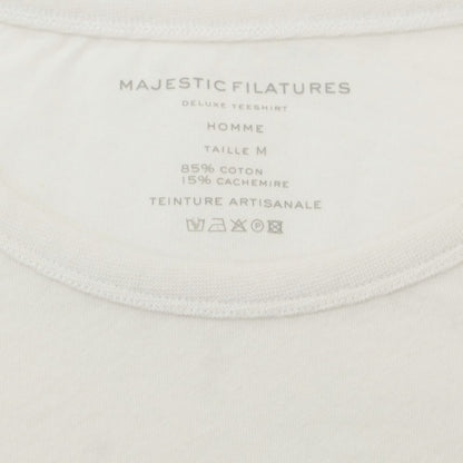 【新品】マジェスティック フィラチュール オム MAJESTIC FILATURES HOMME コットンカシミヤ 長袖Ｔシャツ オフホワイト【サイズM】【WHT】【S/S/A/W】【状態ランクN】【メンズ】