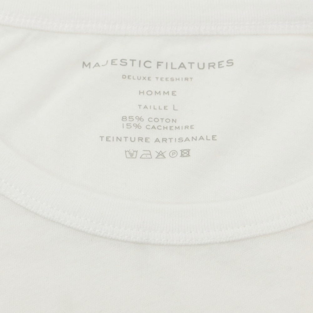 【新品】マジェスティック フィラチュール オム MAJESTIC FILATURES HOMME コットンカシミヤ 長袖Ｔシャツ オフホワイト【サイズL】【WHT】【S/S/A/W】【状態ランクN】【メンズ】