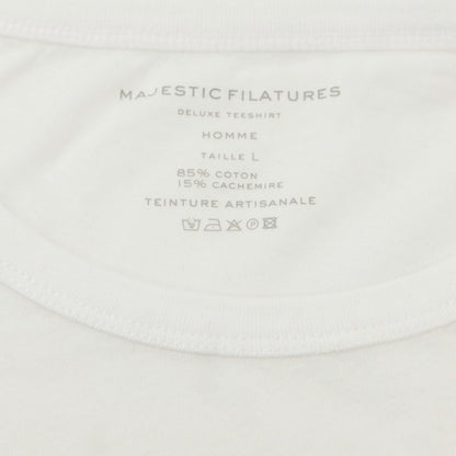 【新品】マジェスティック フィラチュール オム MAJESTIC FILATURES HOMME コットンカシミヤ 長袖Ｔシャツ オフホワイト【サイズL】【WHT】【S/S/A/W】【状態ランクN】【メンズ】