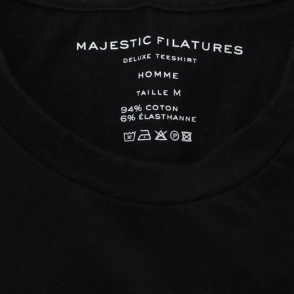 【新品】マジェスティック フィラチュール オム MAJESTIC FILATURES HOMME コットン クルーネック 半袖Ｔシャツ ブラック【サイズM】【BLK】【S/S】【状態ランクN】【メンズ】