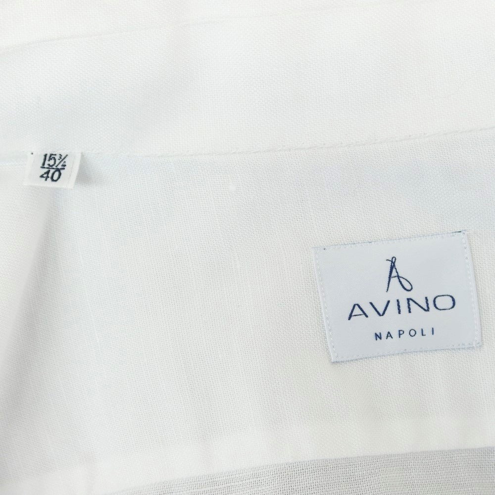 【中古】アヴィーノ AVINO コットンリネン オープンカラー カジュアルシャツ ホワイト【サイズ40】【WHT】【S/S/A/W】【状態ランクC】【メンズ】