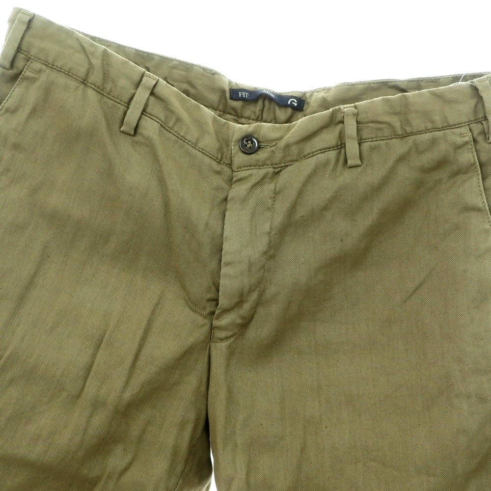 【中古】ジェルマーノ GERMANO ストレッチリネンコットン ショートパンツ オリーブ【 48 】【 状態ランクC 】【 メンズ 】