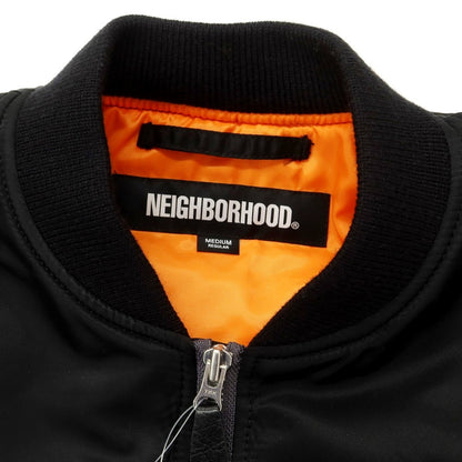 【中古】【未使用】ネイバーフッド NEIGHBORHOOD 2024年秋冬 MA-1 ナイロン ジップアップ ミリタリージャケット ブラック【 M 】【 状態ランクS 】【 メンズ 】