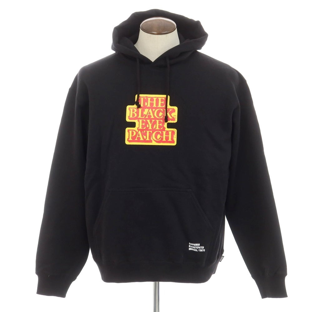 【中古】ブラックアイパッチ BlackEyePatch × スッパイマン 2024年秋冬 コットン パーカー ブラック【サイズL】【 状態ランクA 】【 メンズ 】 [EPD]