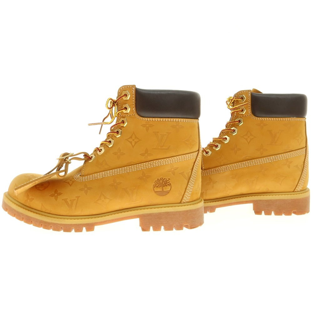 【中古】ルイ ヴィトン LOUIS VUITTON × Timberland 6-IN ヌバック アンクルブーツ ベージュ【 US9 】【 状態ランクA 】【 メンズ 】