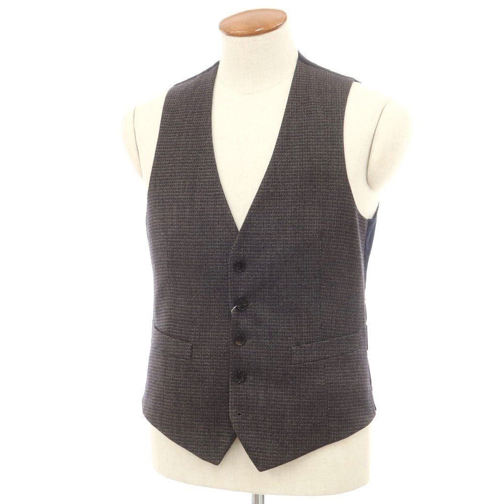 [Used] LARDINI wool vest dress gilet beige x dark brown x navy [size 46] [GRY] [A/W] [Condition rank B] [Men&