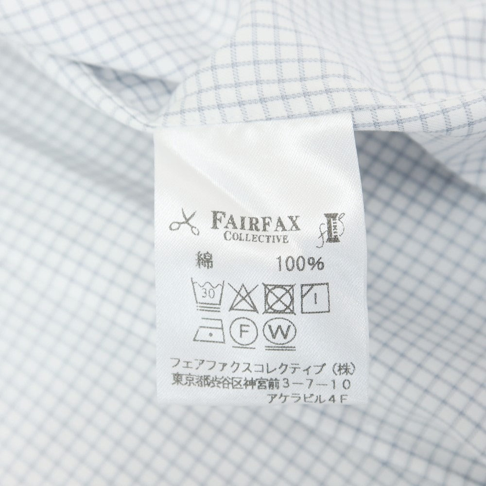 【中古】【未使用】フェアファクス FAIRFAX コットン チェック ワイドカラー ドレスシャツ ホワイトxグレー【サイズ39】【WHT】【S/S/A/W】【状態ランクS】【メンズ】