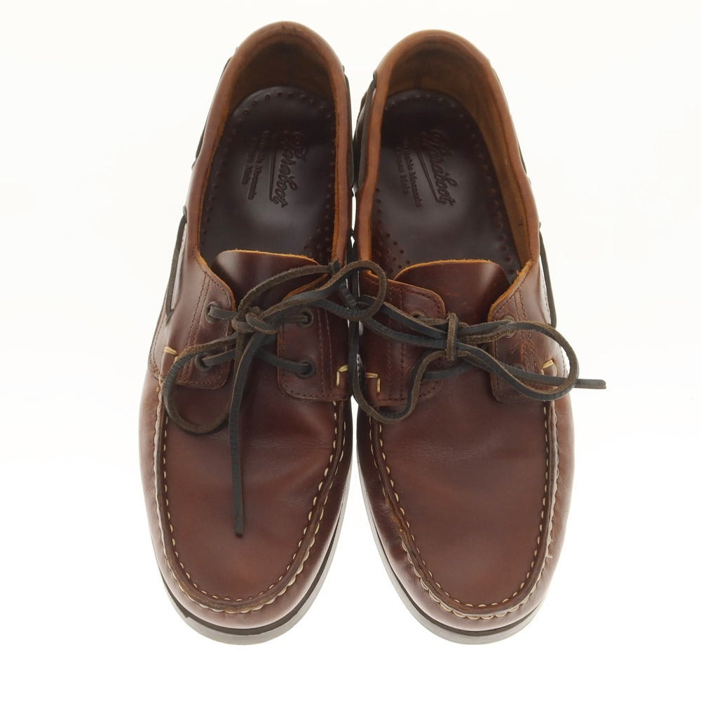 【中古】パラブーツ Paraboot BARTH オイルレザー デッキシューズ ブラウン【 9 】【 状態ランクB 】【 メンズ 】