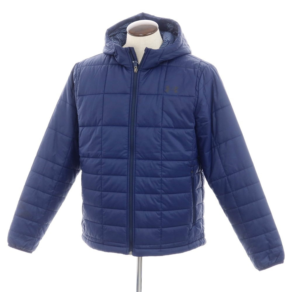 【中古】アンダーアーマー UNDER ARMOUR ナイロン 中綿 フーデッド キルティングブルゾン ネイビー【サイズXL】【 状態ランクC 】【 メンズ 】 [EPD]