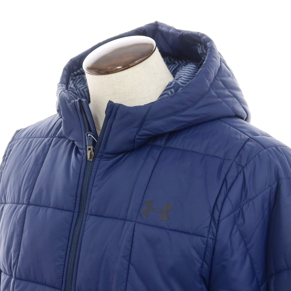 【中古】アンダーアーマー UNDER ARMOUR ナイロン 中綿 フーデッド キルティングブルゾン ネイビー【サイズXL】【 状態ランクC 】【 メンズ 】 [EPD]
