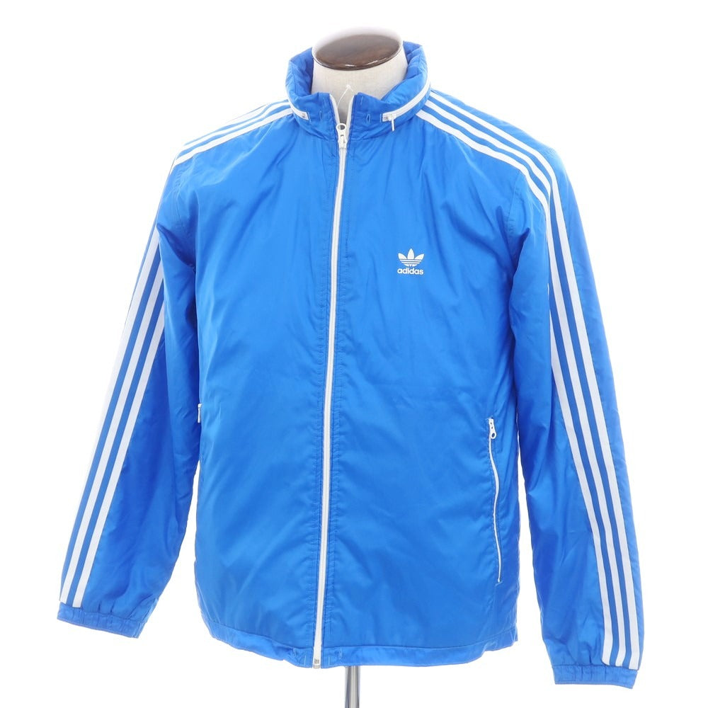 【中古】アディダス adidas ポリエステル ジップアップ 中綿ブルゾン ブルー【 L 】【 状態ランクC 】【 メンズ 】