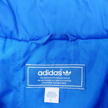 【中古】アディダス adidas ポリエステル ジップアップ 中綿ブルゾン ブルー【 L 】【 状態ランクC 】【 メンズ 】