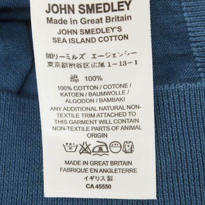 【中古】【未使用】ジョンスメドレー JOHN SMEDLEY ハイゲージ コットン ポロニット ピーコックブルー【 L 】【 状態ランクS 】【 メンズ 】