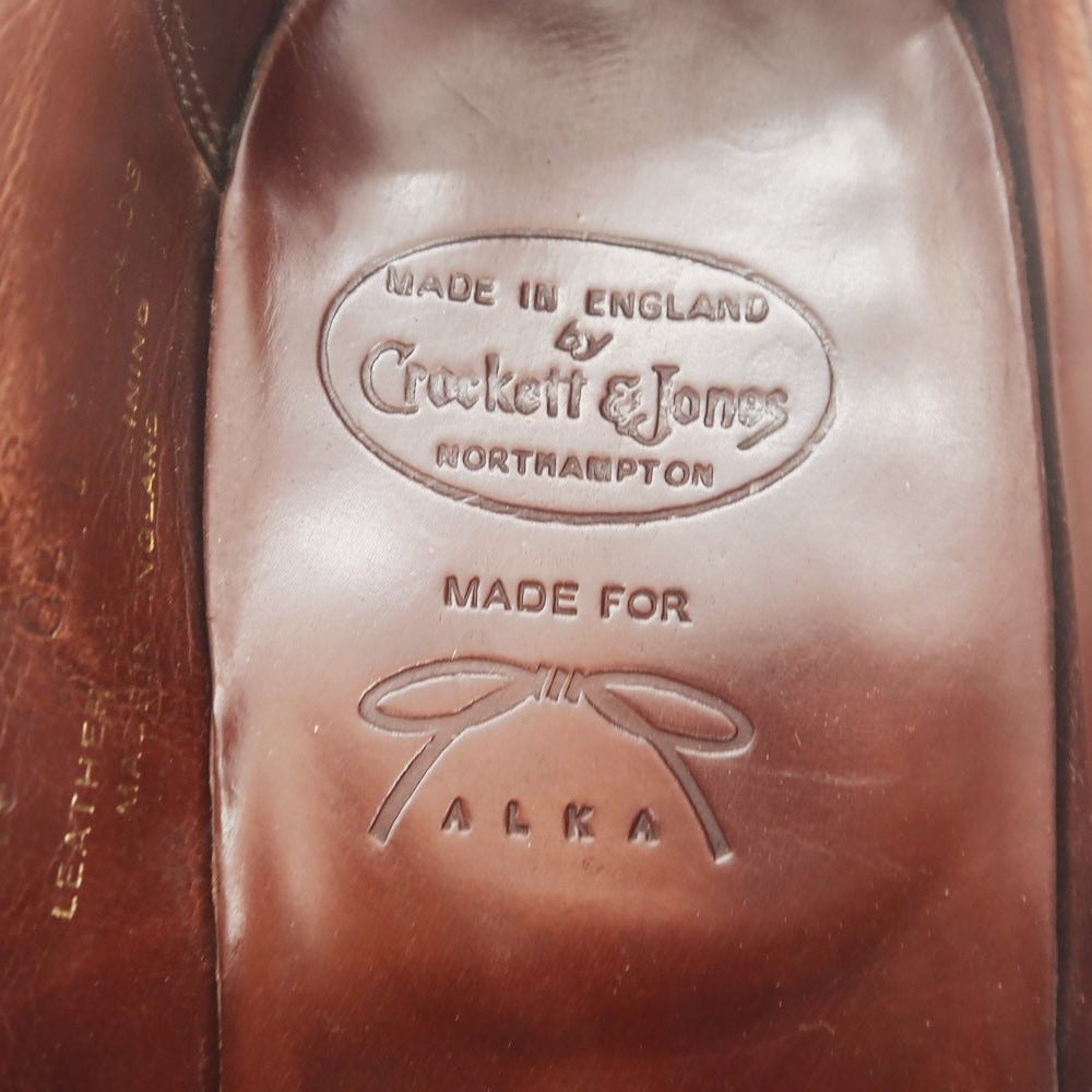 【中古】クロケットアンドジョーンズ CROCKETT&amp;JONES ALKA別注 コードバン ウイングチップ ドレスシューズ ブラウン【 6 1/2 D 】【 状態ランクC 】【 メンズ 】