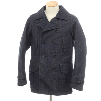 【中古】ナイジェルケーボン Nigel Cabourn コットンデニム キルティングライナー ピーコート ネイビー【 44 】【 状態ランクB 】【 メンズ 】