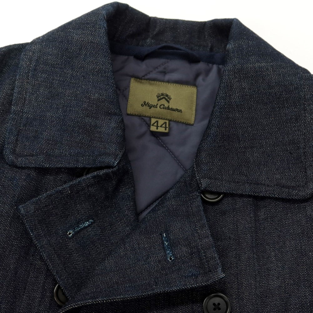 【中古】ナイジェルケーボン Nigel Cabourn コットンデニム キルティングライナー ピーコート ネイビー【 44 】【 状態ランクB 】【 メンズ 】