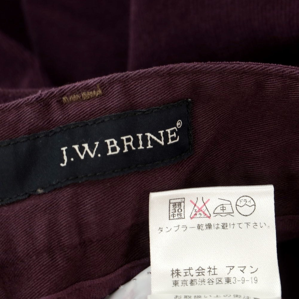 【中古】【未使用】ジェイダブリューブライン J.W.BRINE ストレッチ コットン コーデュロイパンツ パープル【サイズ34】【PUP】【A/W】【状態ランクS】【メンズ】