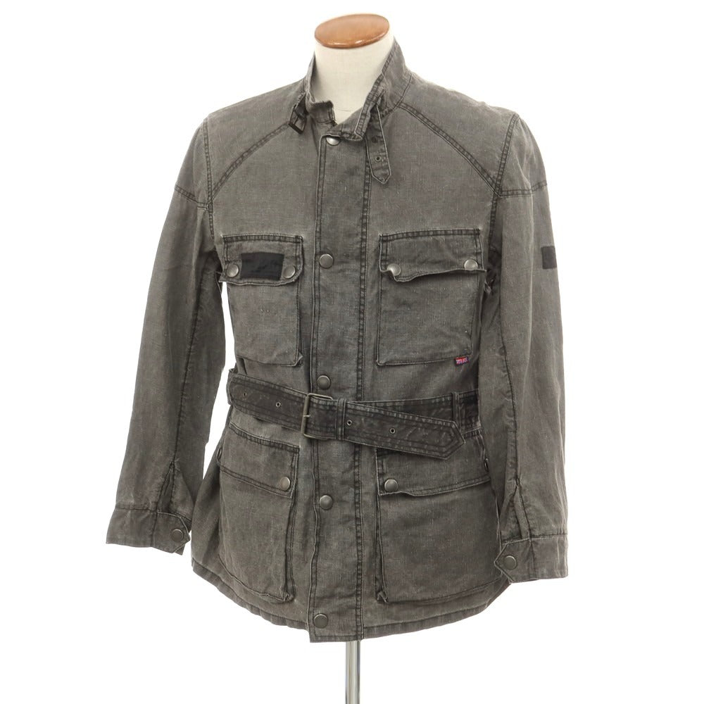 【中古】ベルスタッフ BELSTAFF リネン モーターサイクルジャケット グレー【 M 】【 状態ランクC 】【 メンズ 】