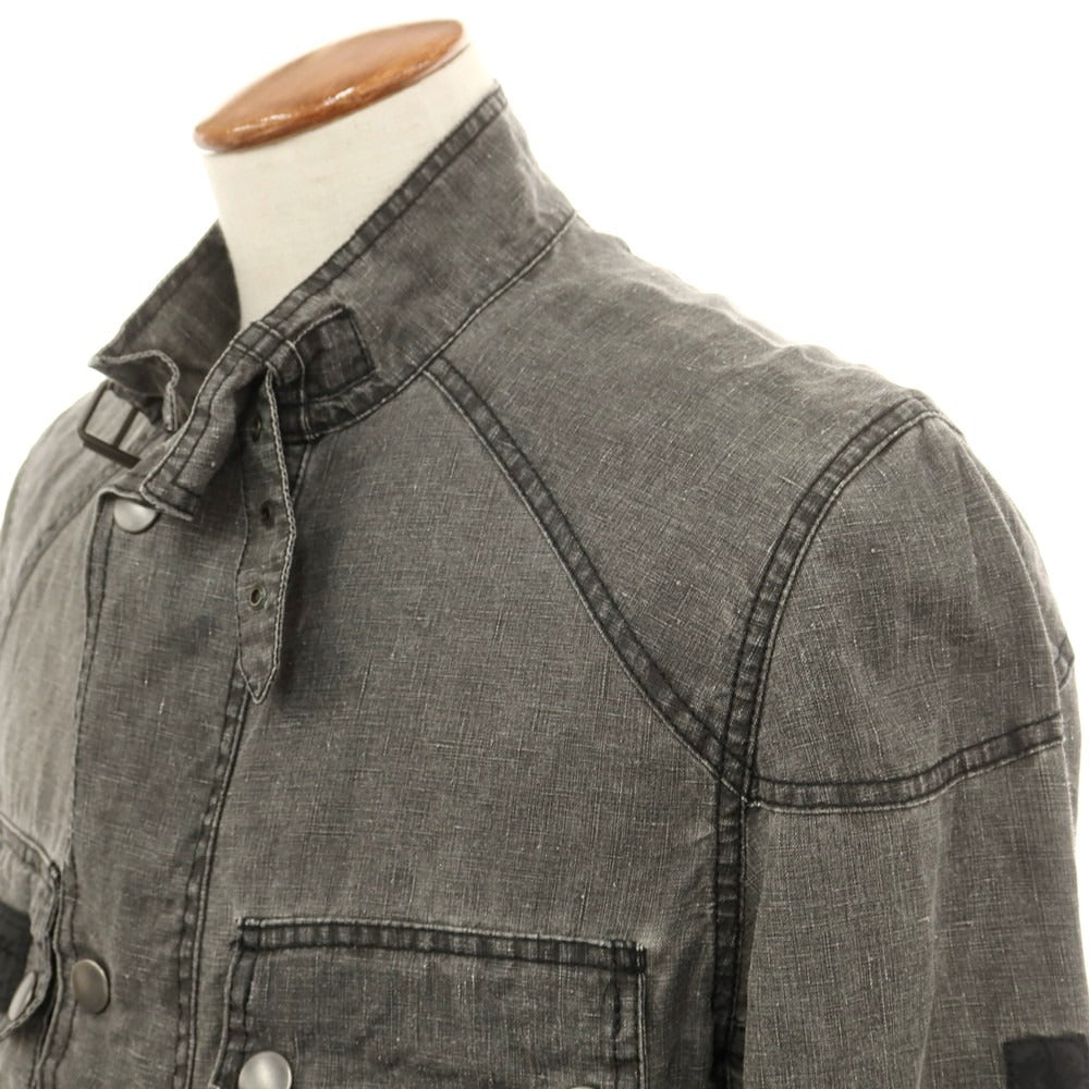 【中古】ベルスタッフ BELSTAFF リネン モーターサイクルジャケット グレー【 M 】【 状態ランクC 】【 メンズ 】