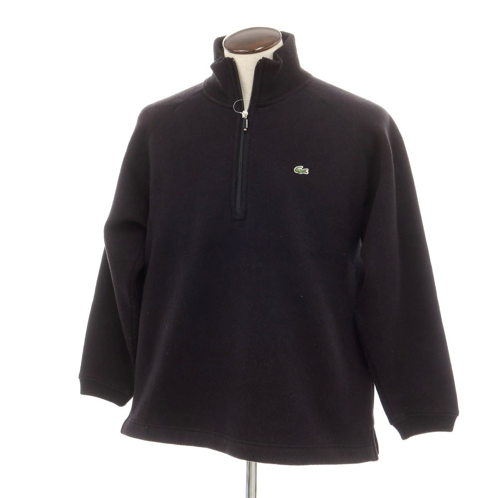 【中古】ラコステ LACOSTE アクリルウール ハーフジップ スウェット ブラック【 5 】【 状態ランクC 】【 メンズ 】