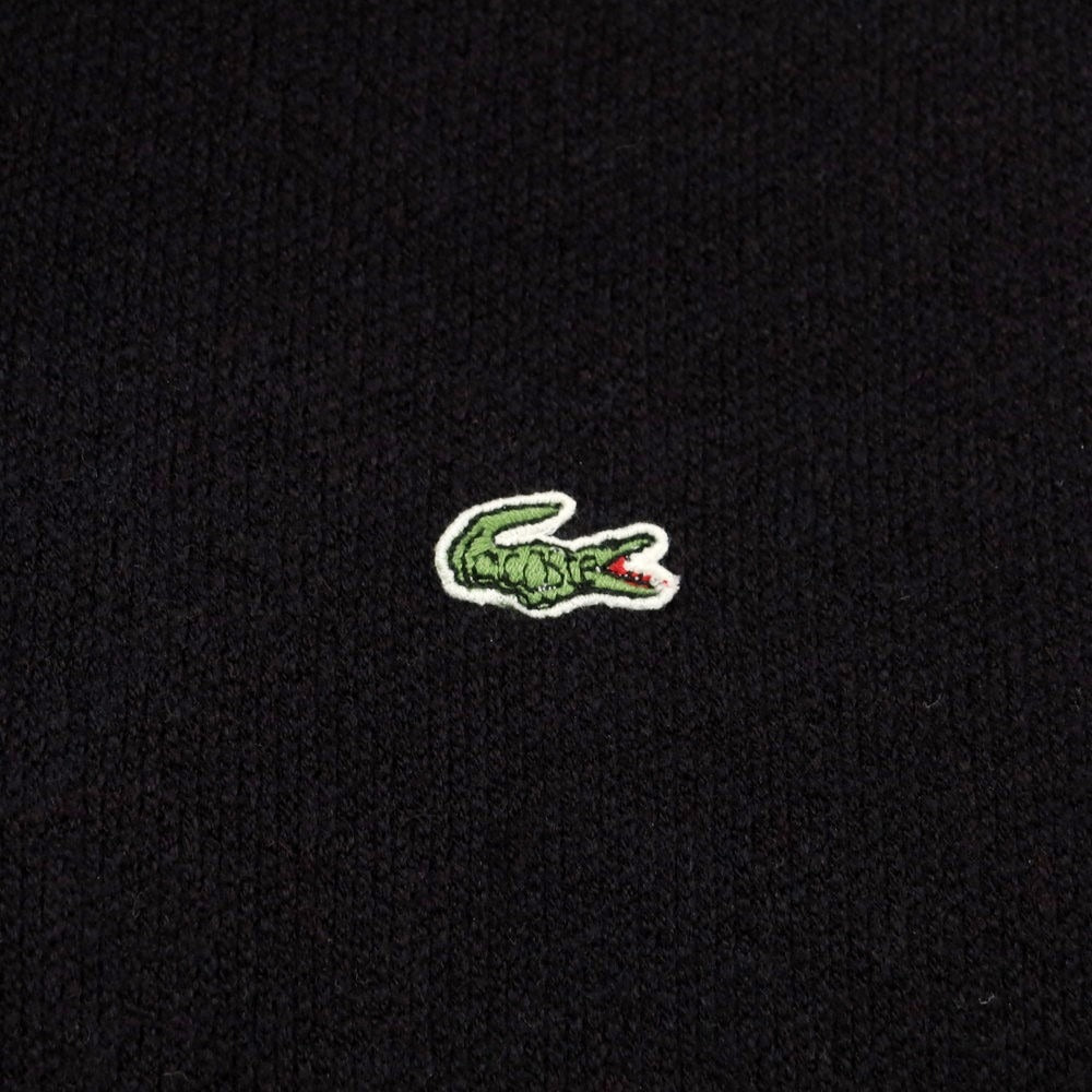 【中古】ラコステ LACOSTE アクリルウール ハーフジップ スウェット ブラック【 5 】【 状態ランクC 】【 メンズ 】