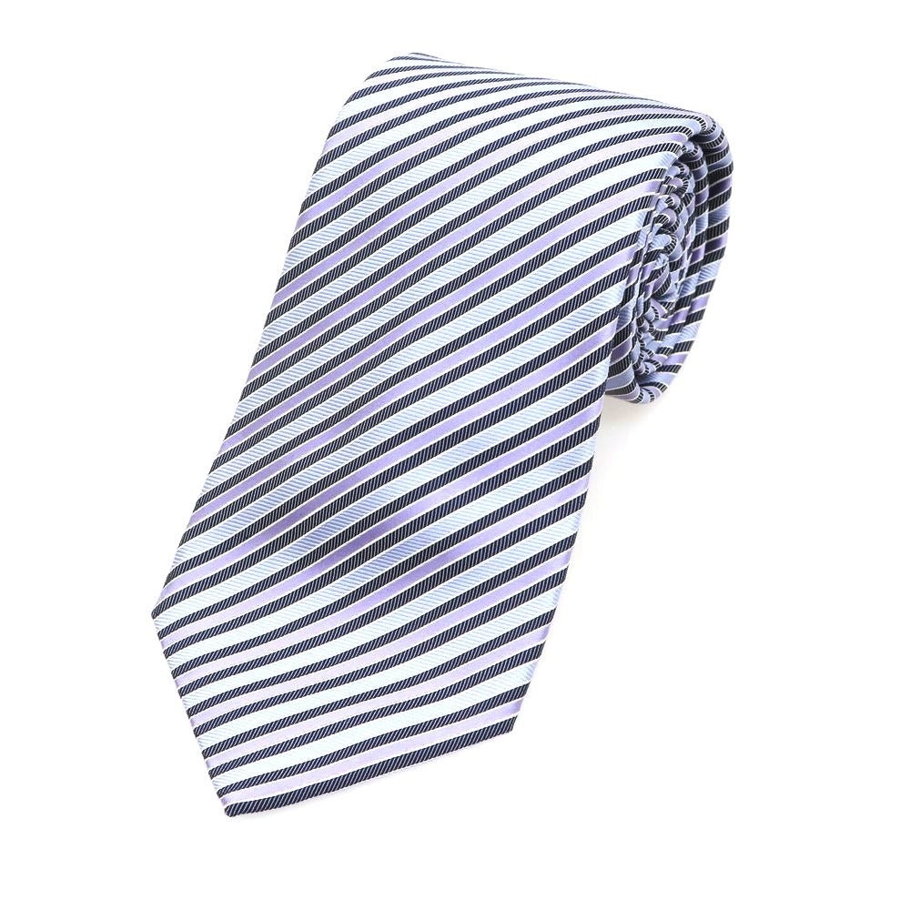 【中古】フランコ プリンツィバリー FRANCO PRINZIVALLI シルク ストライプ柄ネクタイ ライトブルーxライトパープル【BLU】【S/S/A/W】【状態ランクB】【メンズ】 [EPD]