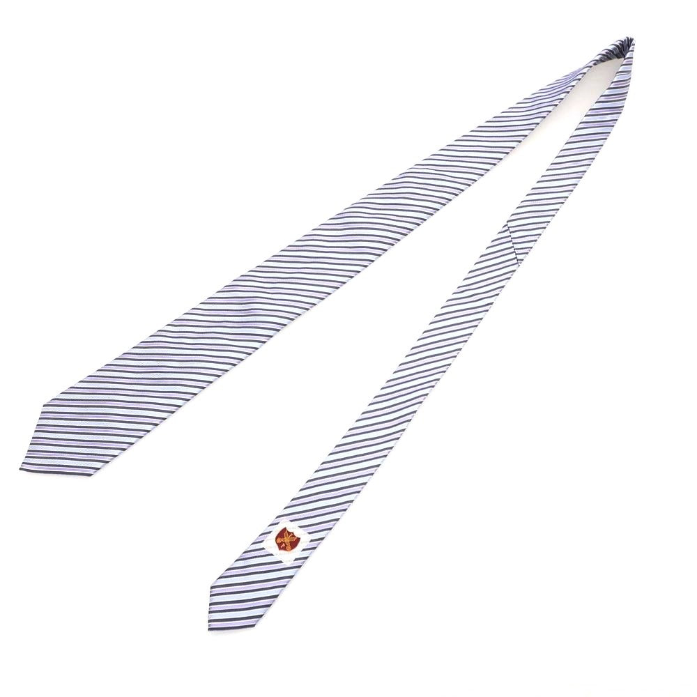 【中古】フランコ プリンツィバリー FRANCO PRINZIVALLI シルク ストライプ柄ネクタイ ライトブルーxライトパープル【BLU】【S/S/A/W】【状態ランクB】【メンズ】 [EPD]