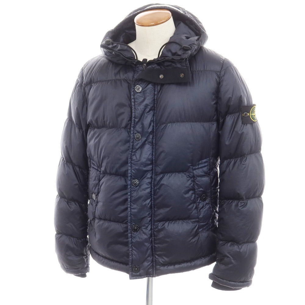 【中古】ストーンアイランド STONE ISLAND ガーメントダイ ナイロン ダウンジャケット ダークネイビー【 M 】【 状態ランクB 】【 メンズ 】