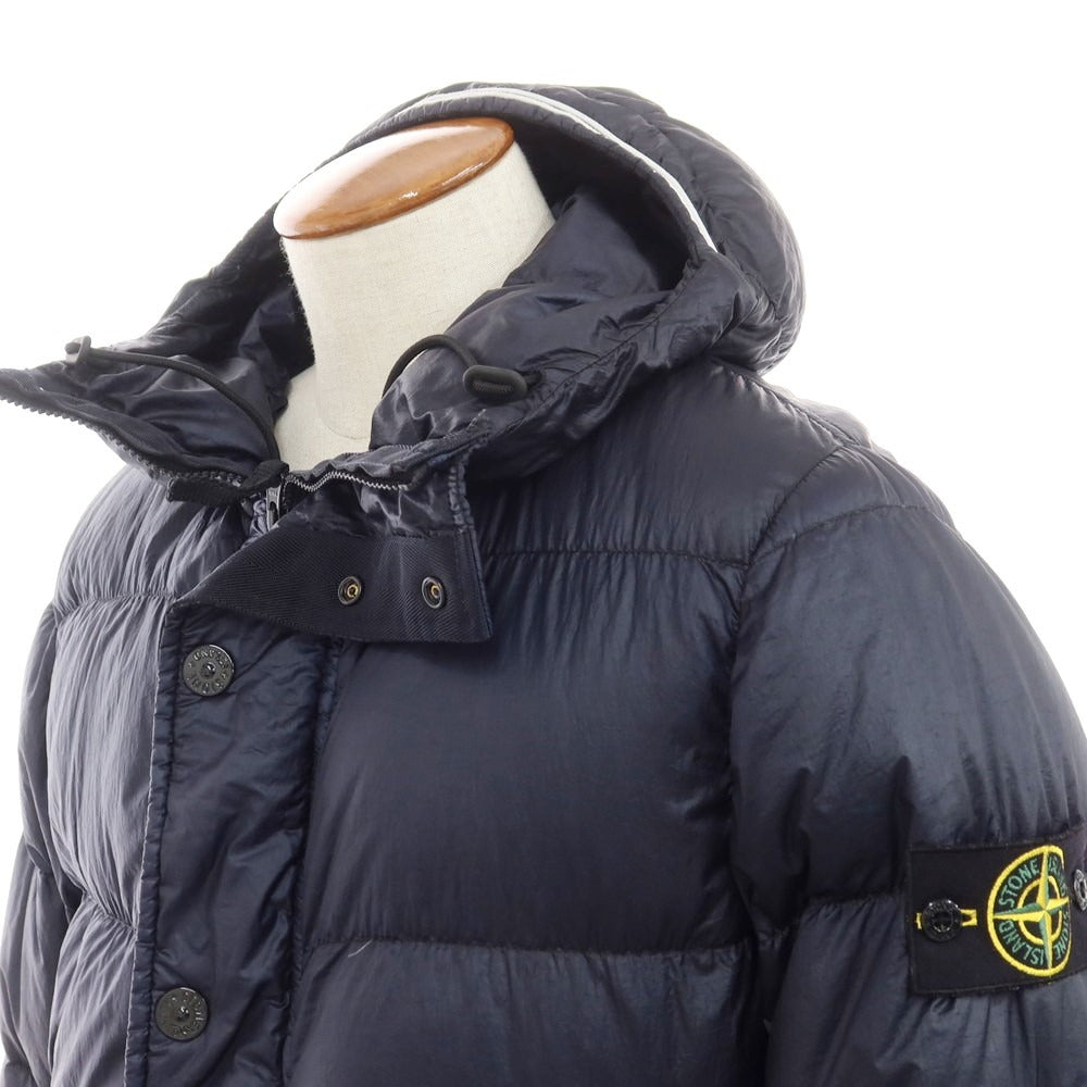 【中古】ストーンアイランド STONE ISLAND ガーメントダイ ナイロン ダウンジャケット ダークネイビー【 M 】【 状態ランクB 】【 メンズ 】