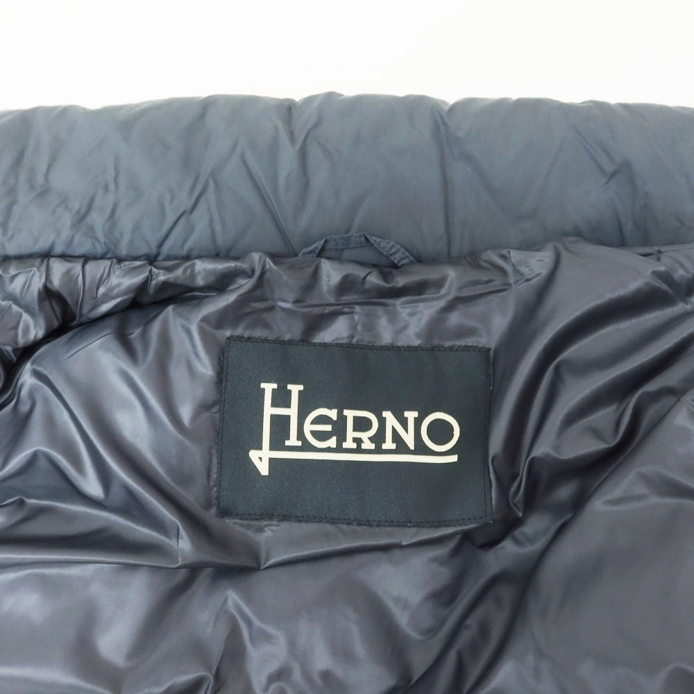 【中古】ヘルノ Herno ナイロン ジップアップ ダウンジャケット スモークブルー【 46 】【 状態ランクC 】【 メンズ 】